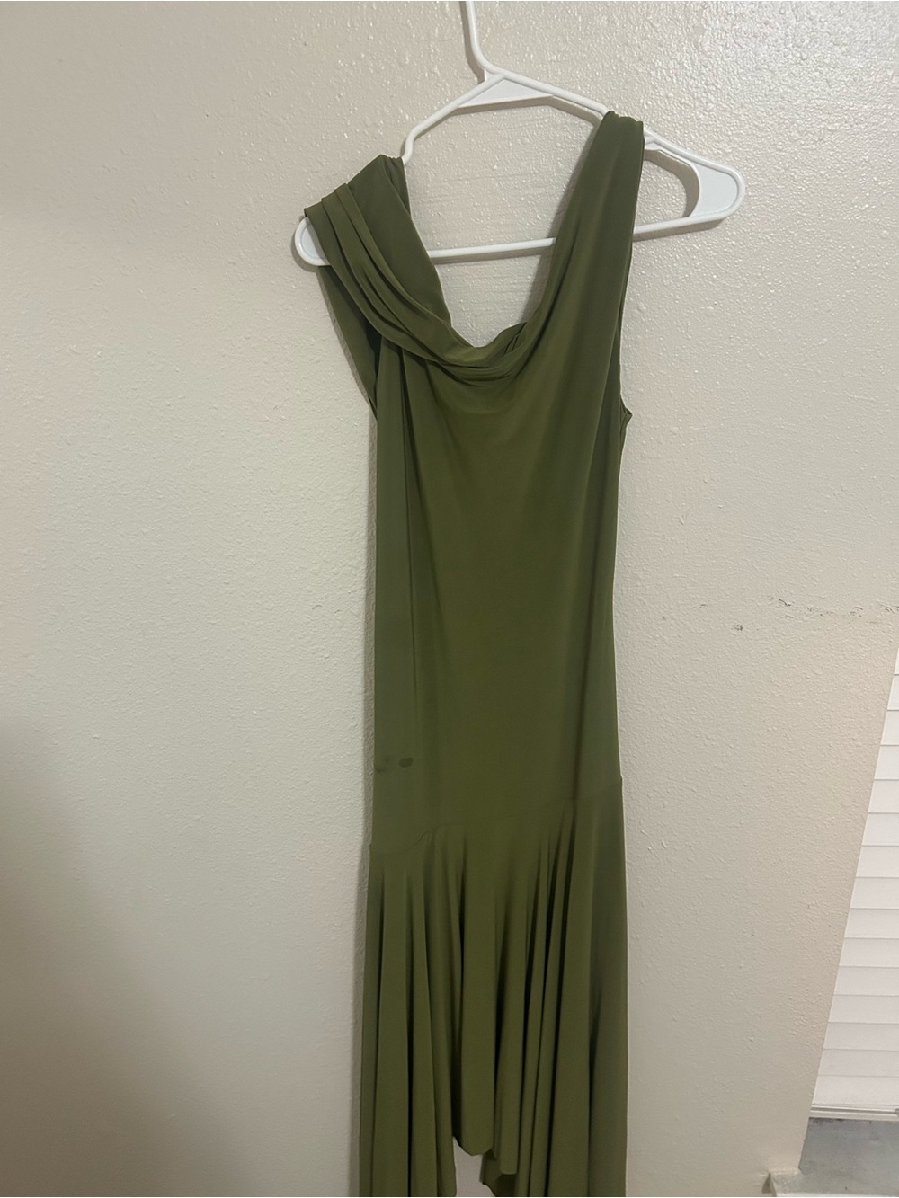 Club L London Castor Olive Asymmetric Midi Dress